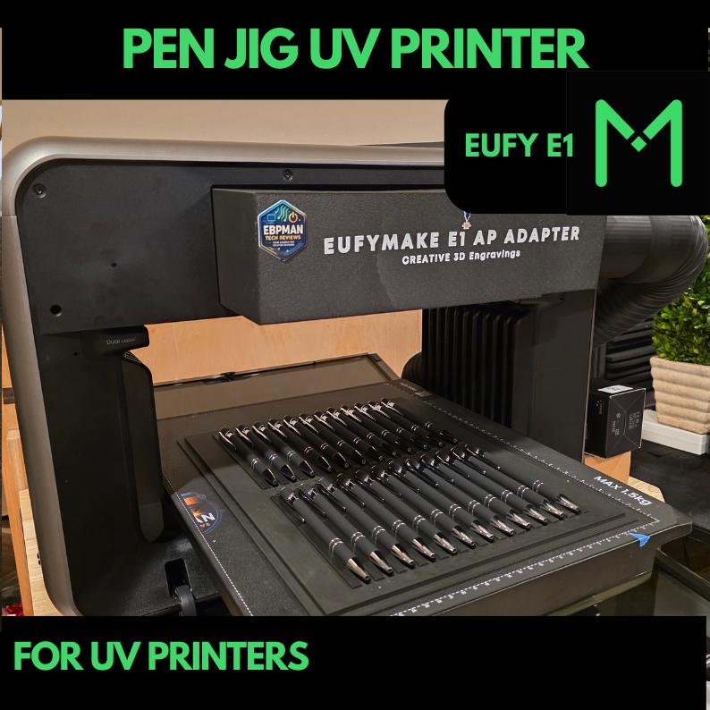 EUFY E1 UV 24 Pen Jig, UV printing, Metal Pen Jig, Rubber Pen Jig