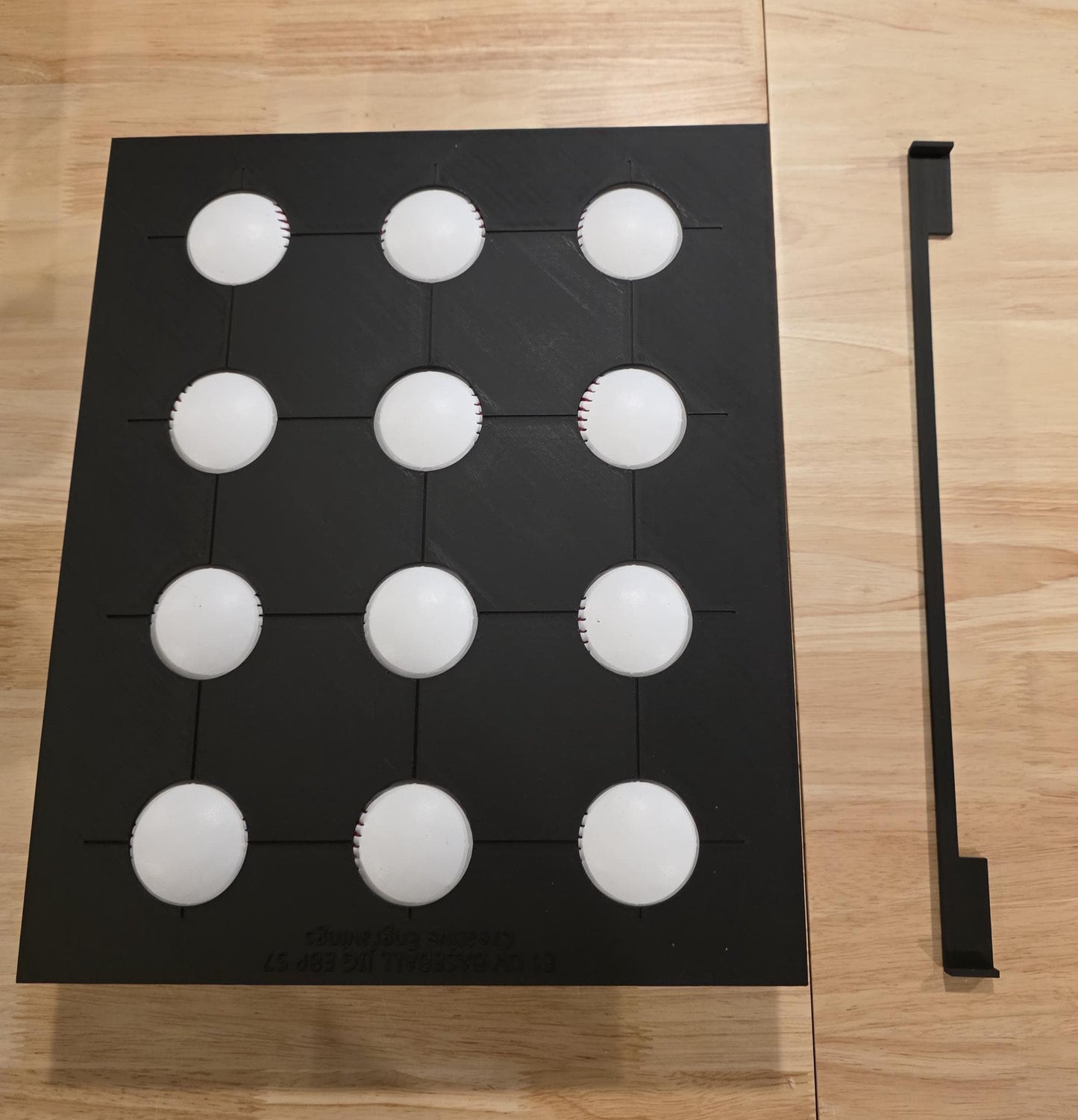 This is the base ball jig the base ball alignment tray and the alignment bar that helps center the jig on the bed