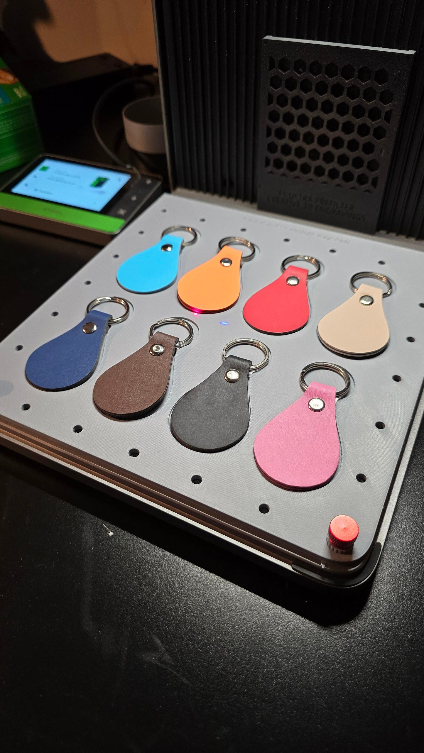 8 Leather Key Fob Jig xTool F1 Ultra, 3D Printed Jig, xTool Fiber Laser Jig, xTool F1 Ultra Jig, Fiber Jig, 3D Jig, XCS File