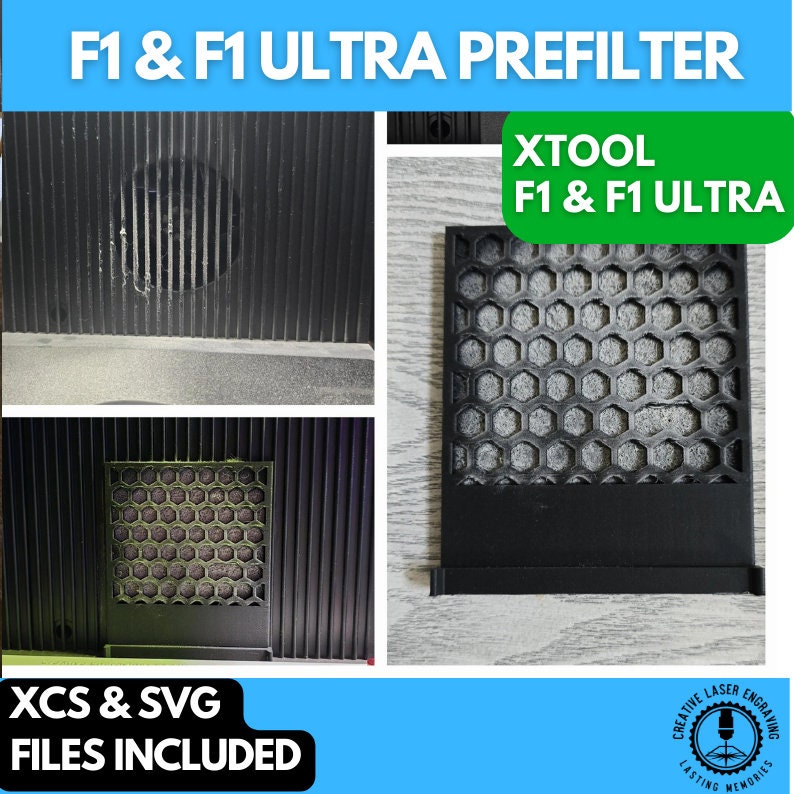 xTool F1 Ultra or F1 Internal Carbon Pre Filter, 3D Printed Jig, xTool Fiber Laser Jig, xTool F1 Ultra Jig, Fiber Jig, 3D Jig, XCS File