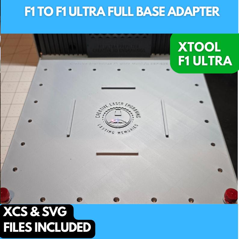 Use F1 Jigs on F1 Ultra with this FULL BED Adapter, 3D Printed Jig, xTool Fiber Laser Jig, xTool F1 Ultra Jig, Fiber Jig, 3D Jig, XCS File