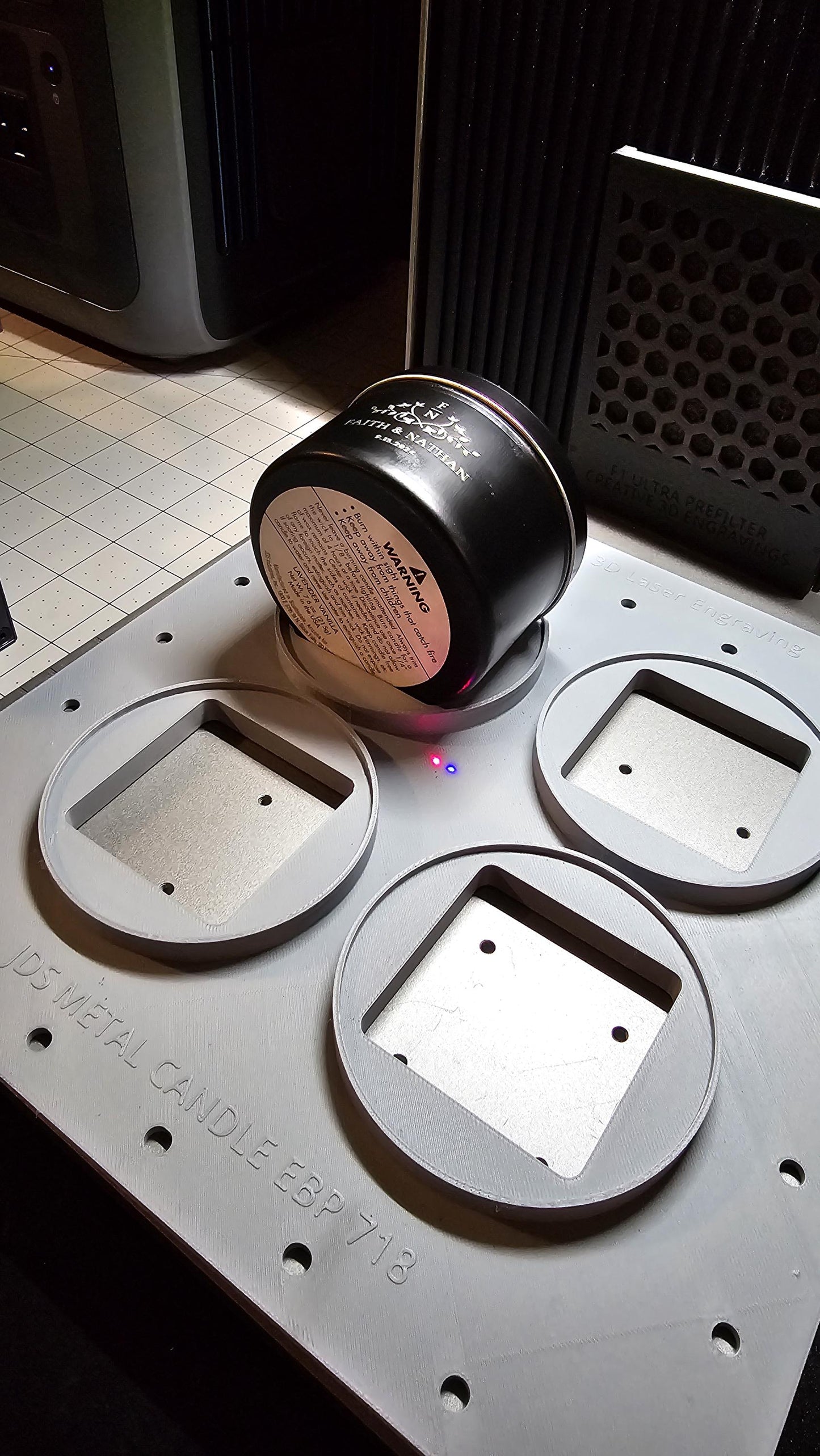 JDS Candle Jig xTool F1 Ultra Laser Engraver, 3D Printed Jig, xTool Fiber Laser Jig, xTool F1 Ultra Jig, Fiber Jig, 3D Jig, XCS File