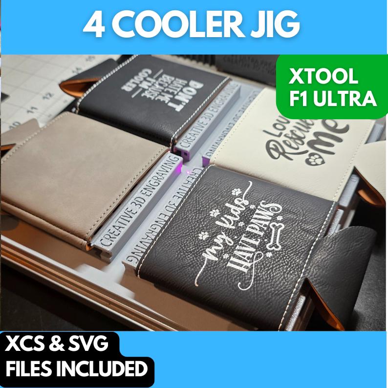 4 Cooler Jig xTool F1 Ultra, 3D Printed Jig, xTool Fiber Laser Jig, xTool F1 Ultra Jig, Fiber Jig, 3D Jig, XCS File