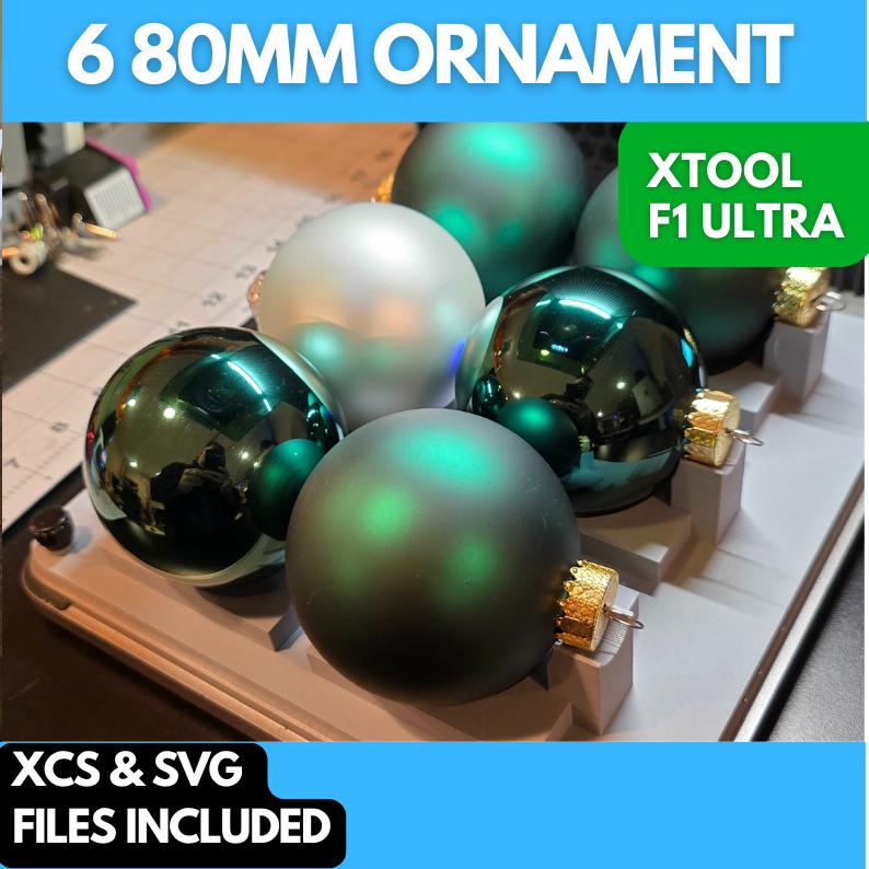 80 mm Ornament Jig with Alignment xTool F1 Ultra Laser Engraver, 3D Printed Jig, xTool Fiber Laser Jig, Laser Jig, Fiber Jig, XCS File,