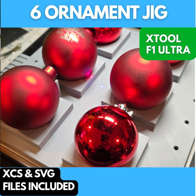60 - 67 mm Ornament Jig with Alignment xTool F1 Ultra Laser Engraver, 3D Printed Jig, xTool Fiber Laser Jig, Laser Jig, Fiber Jig, XCS File,