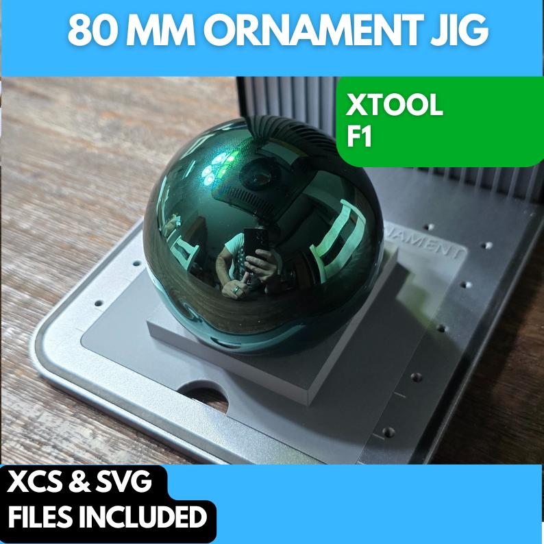 80 MM Ornament Jig with Alignment xTool F1 Laser Engraver, 3D Printed Jig, xTool Fiber Laser Jig, Laser Jig, Fiber Jig, XCS File,