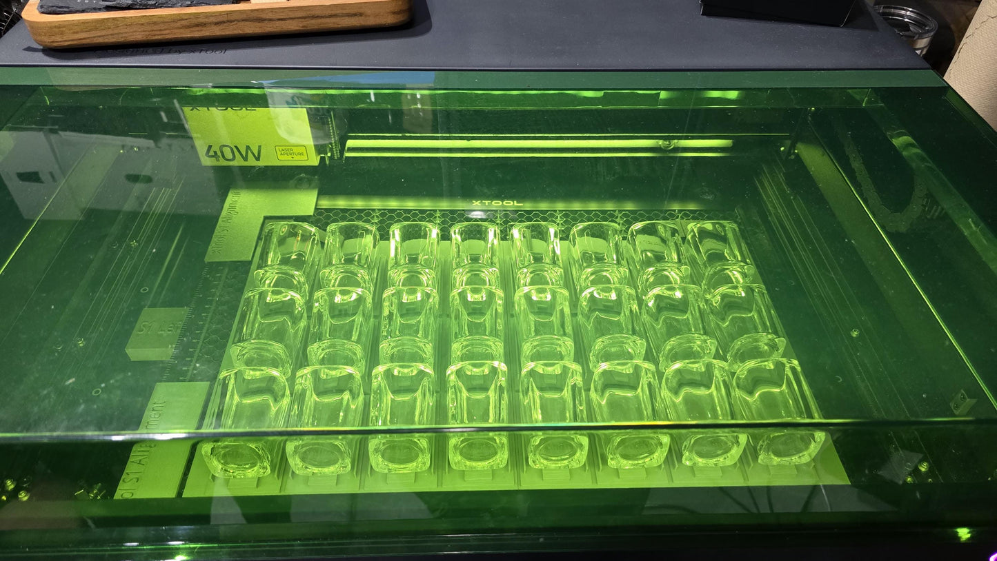 xTool S1 Whiskey Shot Glass Jig, xTool S1 Laser Engraver, 3D Printed Jig, xTool P2 CO2 Laser Jig, Laser Jig, Fiber Jig, XCS File,