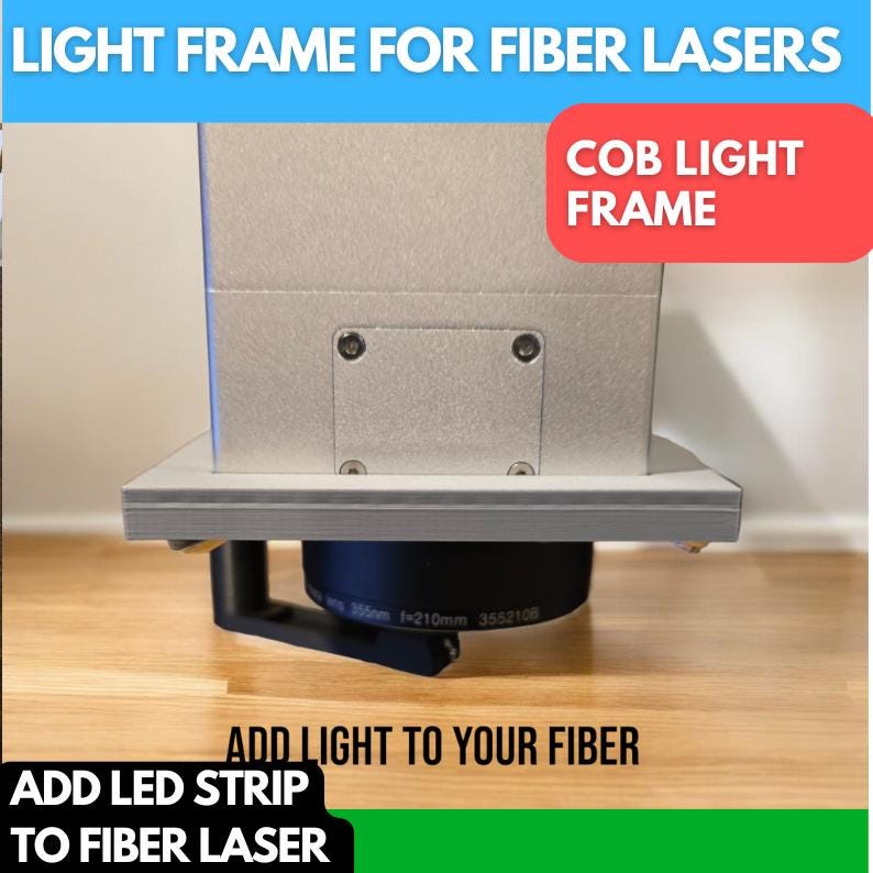 Light Frame for Fiber Lasers Fiber Cob Light, Led light for fiber laser, 3D Printed Jig, xTool Fiber Laser Jig, Fiber Jig,