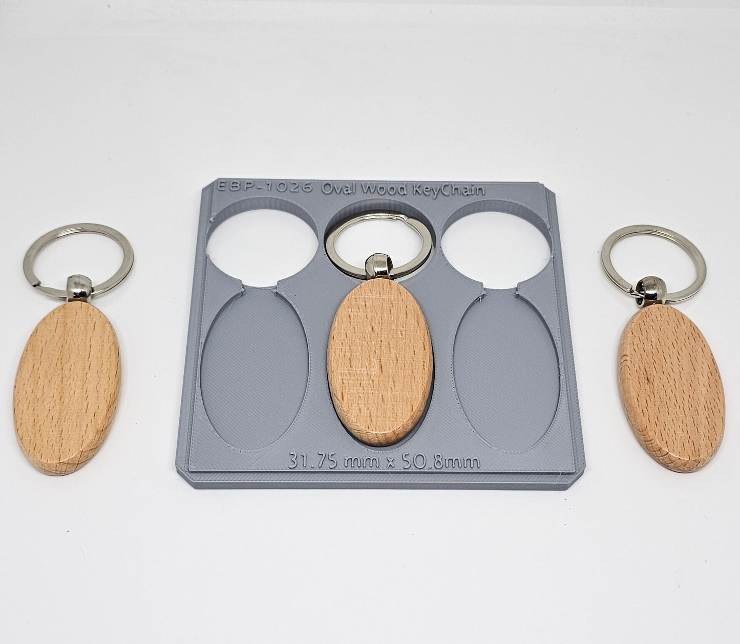 3 Oval Wood Key Chain Jig xTool F1 Laser Engraver