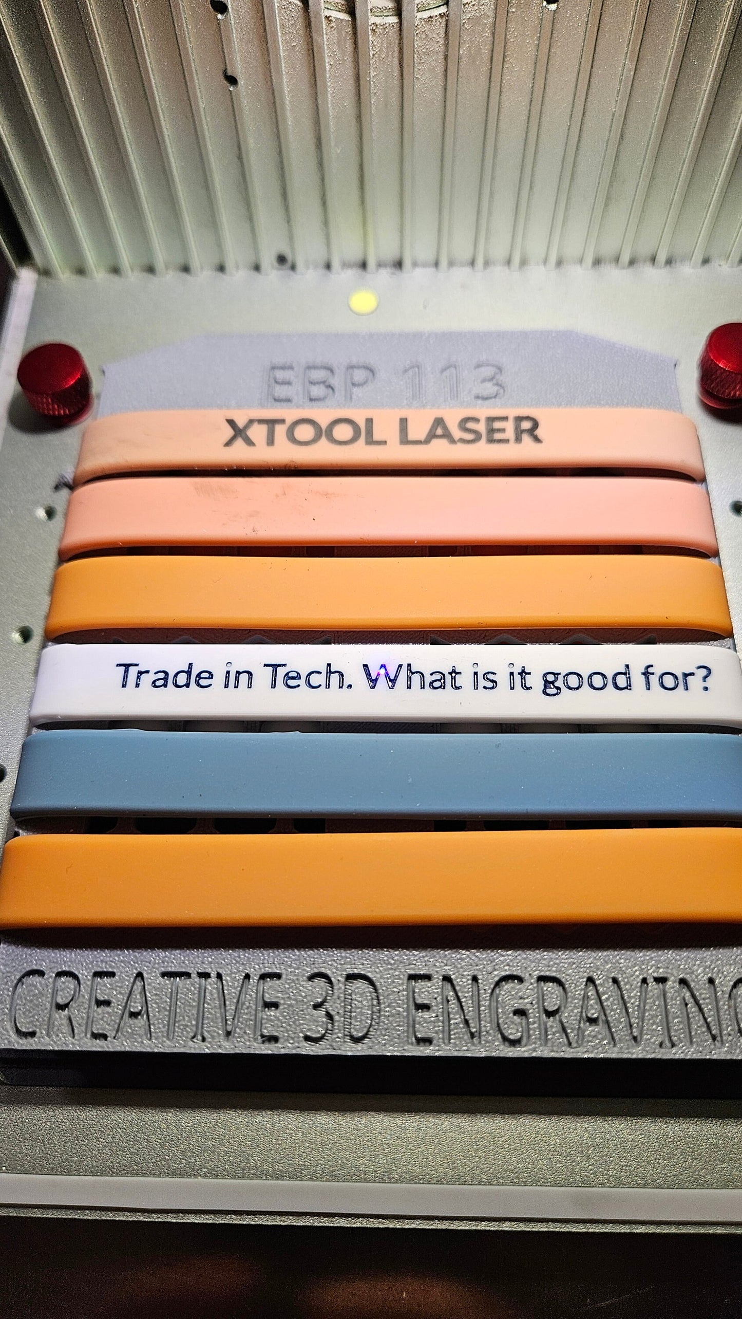 Silicon Bands Jig xTool F1 Laser Engraver