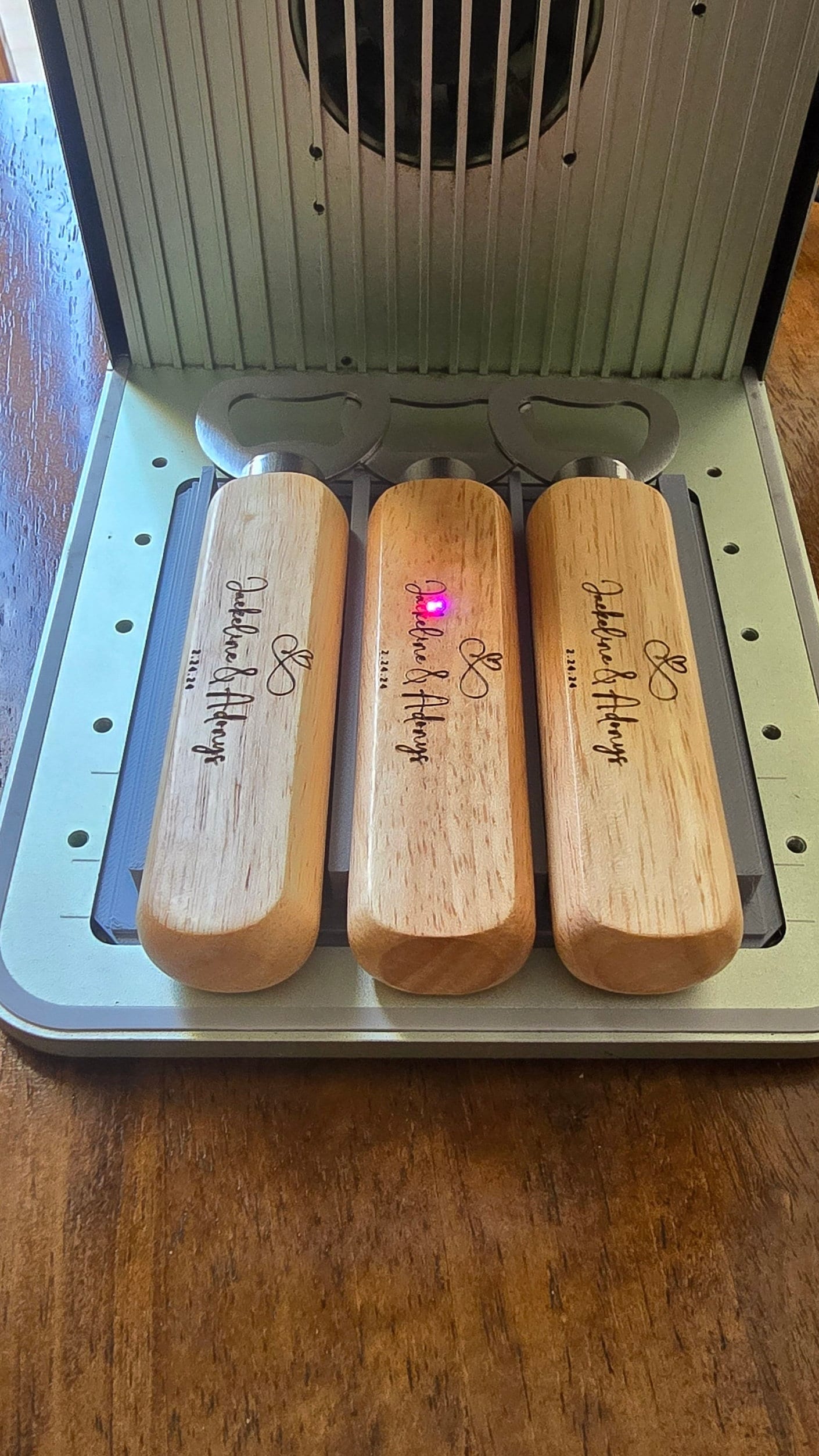 Long Wood Bottle Opener Jig xTool F1 Laser Engraver