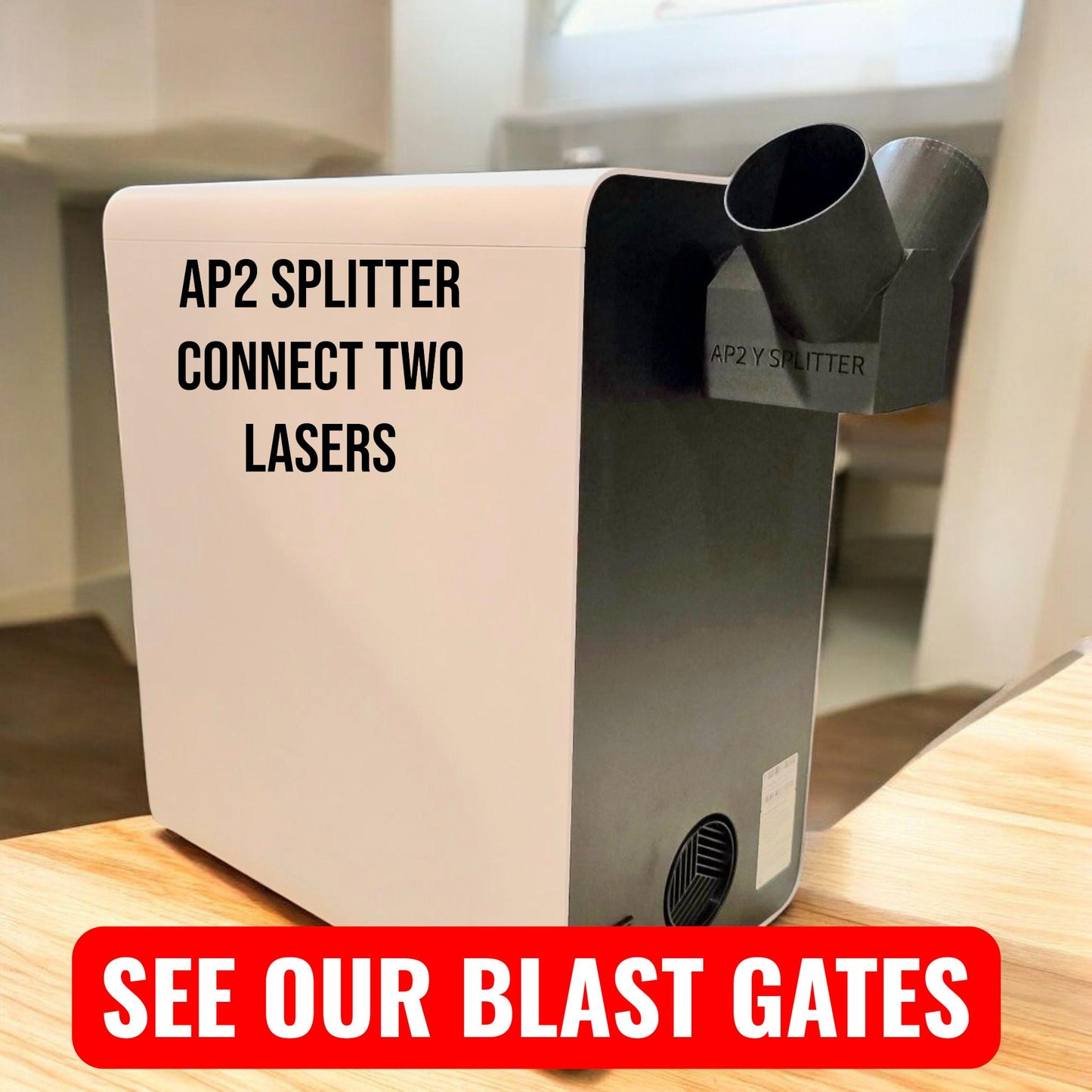 New xTool AP2 SafetyPro Air Purifier Splitter, F1 Ultra & S1 Inline Y Adapter for xTool Exhaust Fan, F2 Ultra splitter