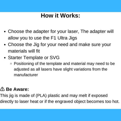 Wecreat Magnetic HoneyComb Adapter for F1 Ultra Jigs works with P2, S1, M1, M1 Ultra, Glowforge and More