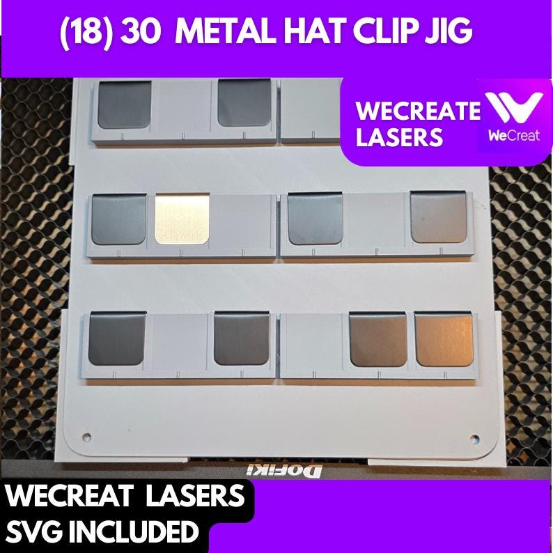 Wecreat 18 Metal Hat Clip Jigs works with P2, S1, M1, M1 Ultra, Glowforge and More