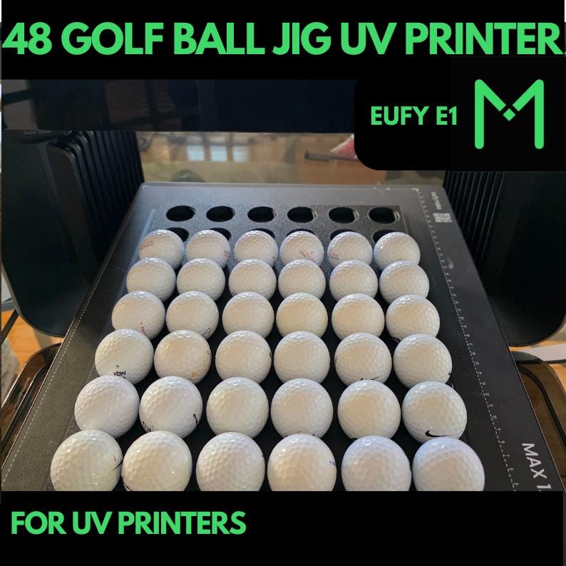 EUFY E1 UV Printer 48 Golf Ball Jig, Gol Ball UV printing, Golf Ball Jig, Golf Ball template
