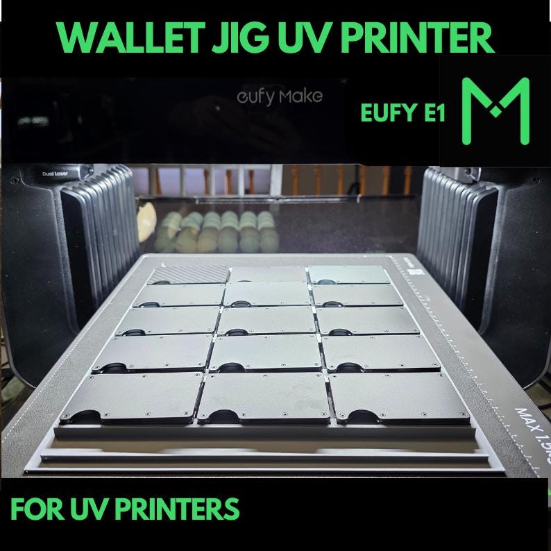 EUFY E1 UV Printer Wallet Jig, Metal Wallet UV printing, Metal Wallet Jig, Metal Wallet template