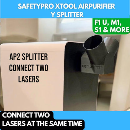 New xTool AP2 SafetyPro Air Purifier Splitter, F1 Ultra & S1 Inline Y Adapter for xTool Exhaust Fan, F2 Ultra splitter