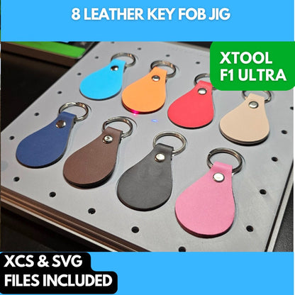 8 Leather Key Fob Jig xTool F1 Ultra, 3D Printed Jig, xTool Fiber Laser Jig, xTool F1 Ultra Jig, Fiber Jig, 3D Jig, XCS File