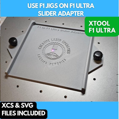 Slider Adapter Use F1 Jigs on F1 Ultra with this Jig Adapter, 3D Printed Jig, xTool Fiber Laser Jig, xTool F1 Ultra Jig, Fiber Jig, XCS File