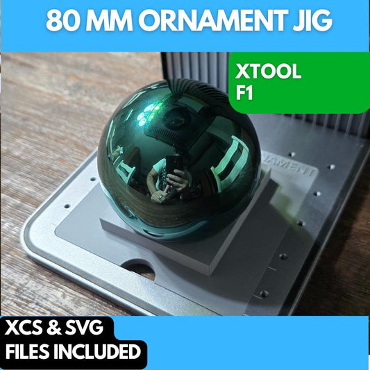 80 MM Ornament Jig with Alignment xTool F1 Laser Engraver, 3D Printed Jig, xTool Fiber Laser Jig, Laser Jig, Fiber Jig, XCS File,
