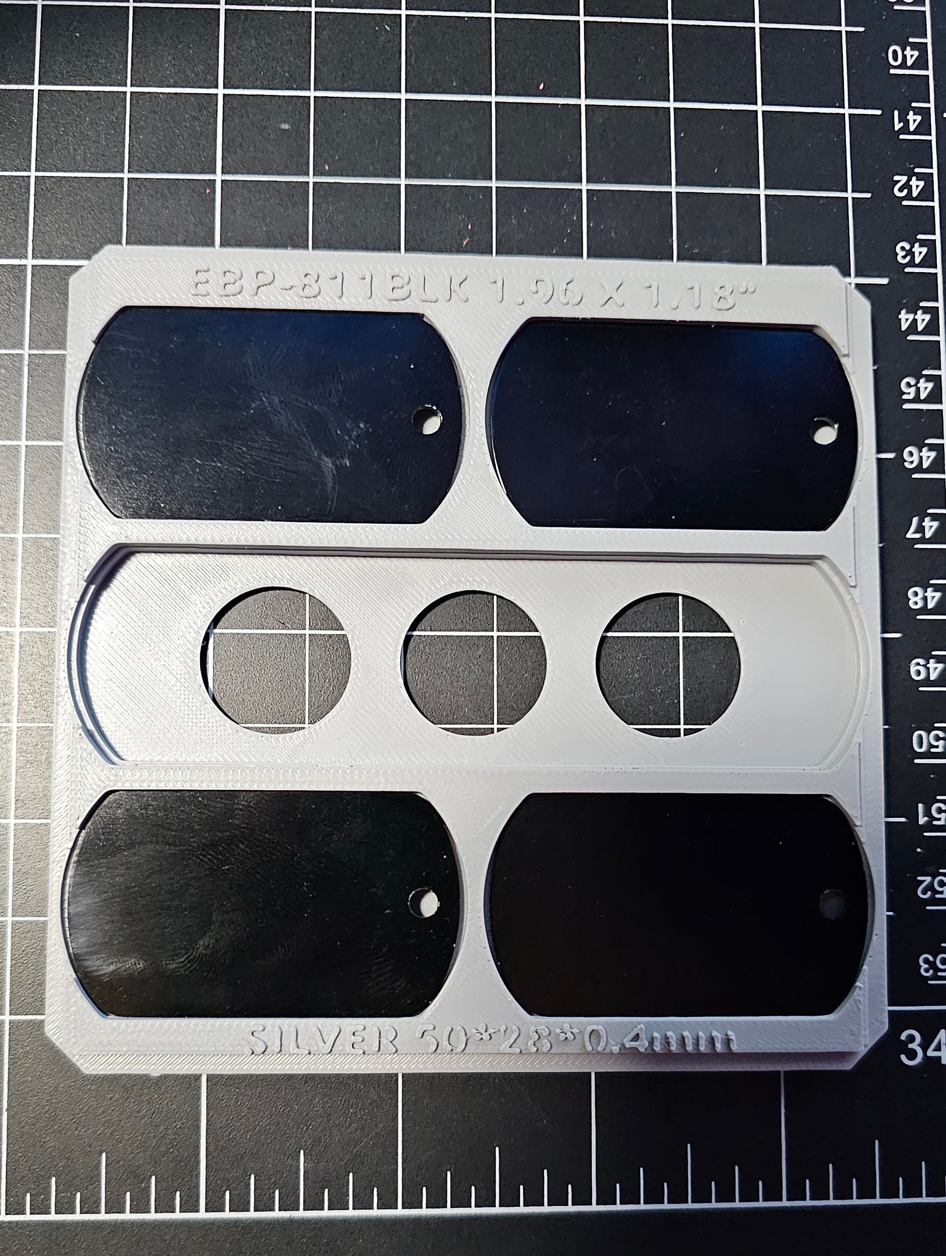 Black Dog Tag Laser Engravable xtool F1 Laser Jig
