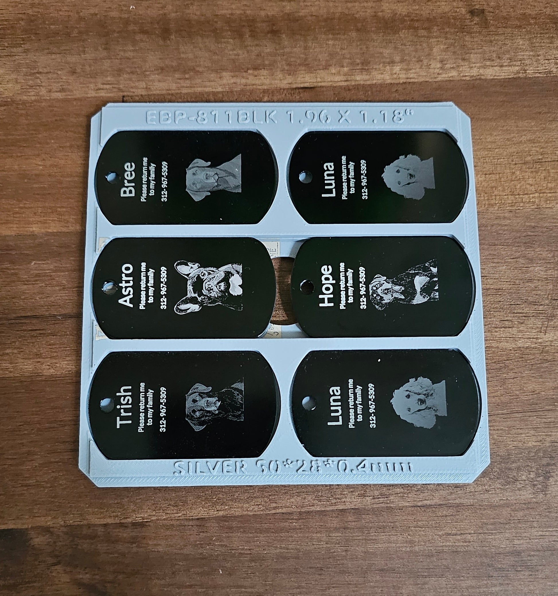 Black Dog Tag Laser Engravable xtool F1 Laser Jig