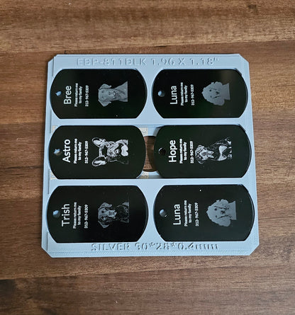 Black Dog Tag Laser Engravable xtool F1 Laser Jig