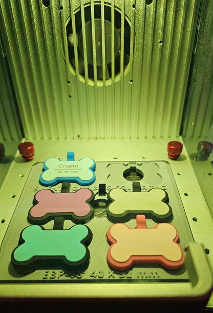 Silent Silicone Dog Bone Shape Dog Tag Jig xTool F1 Laser Engraver
