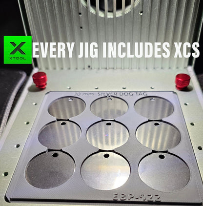9 Circle 30 mm Tag Jig xTool F1 Laser Engraver