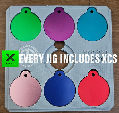 6 Charm Dog Tag Jig xTool F1 Laser Engraver