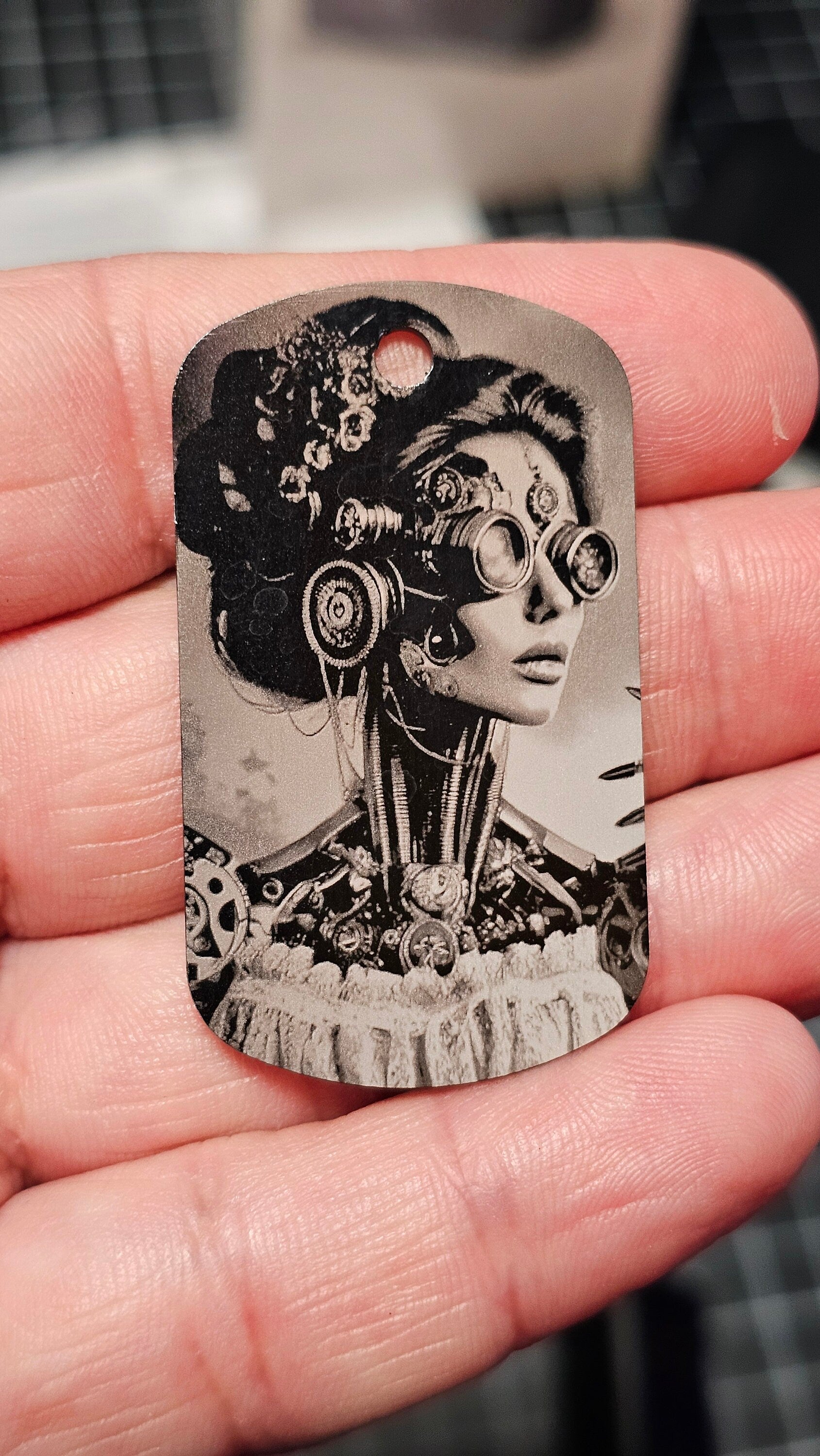 Black Dog Tag Laser Engravable xtool F1 Laser Jig
