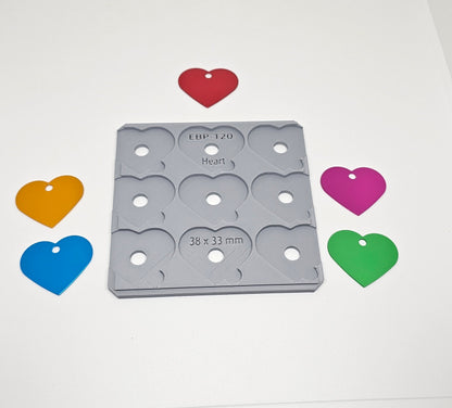 9 Heart Tag Jig xTool F1 Laser Engraver
