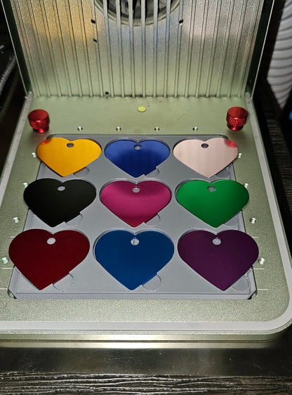 9 Heart Tag Jig xTool F1 Laser Engraver