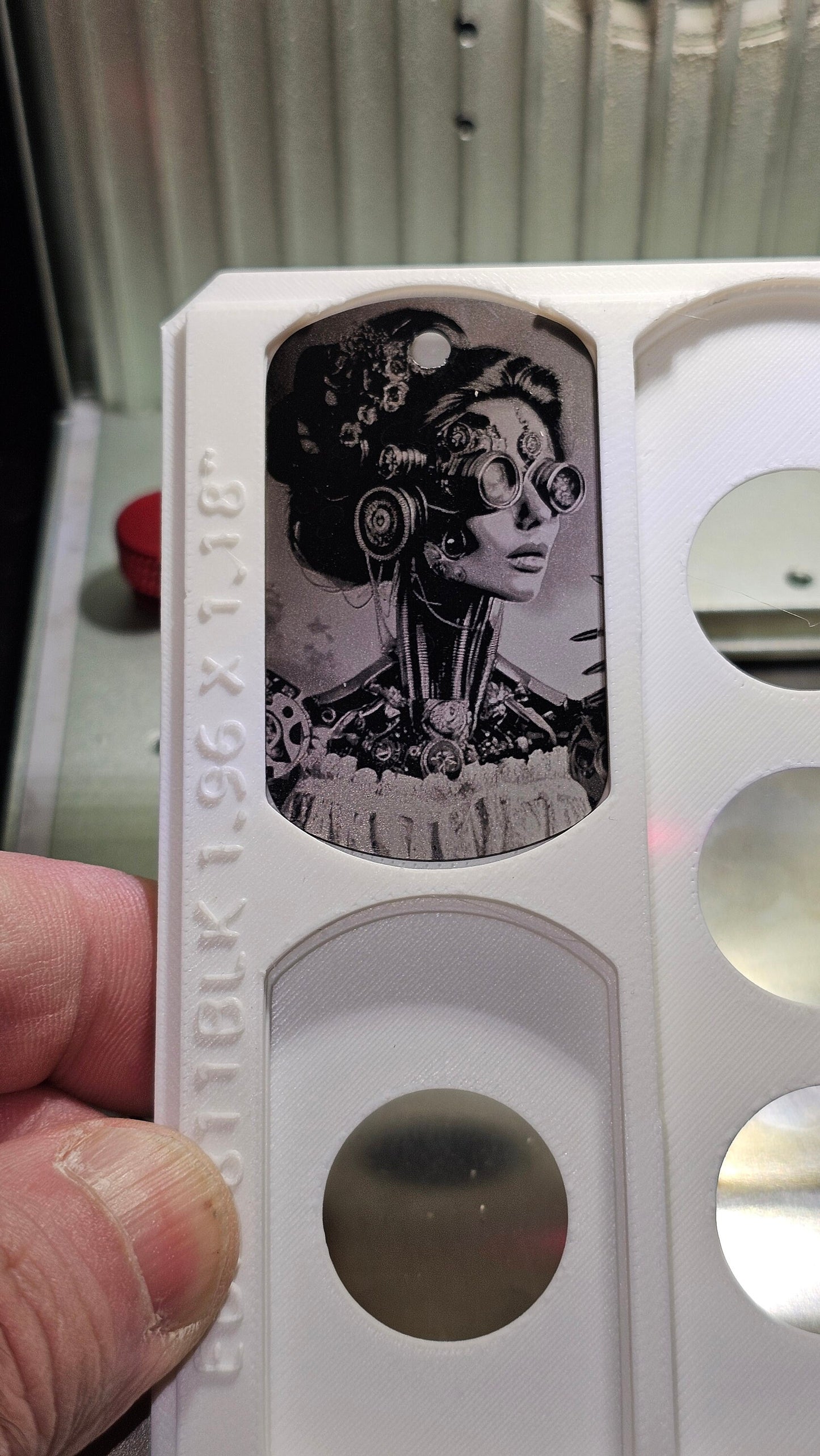 Black Dog Tag Laser Engravable xtool F1 Laser Jig