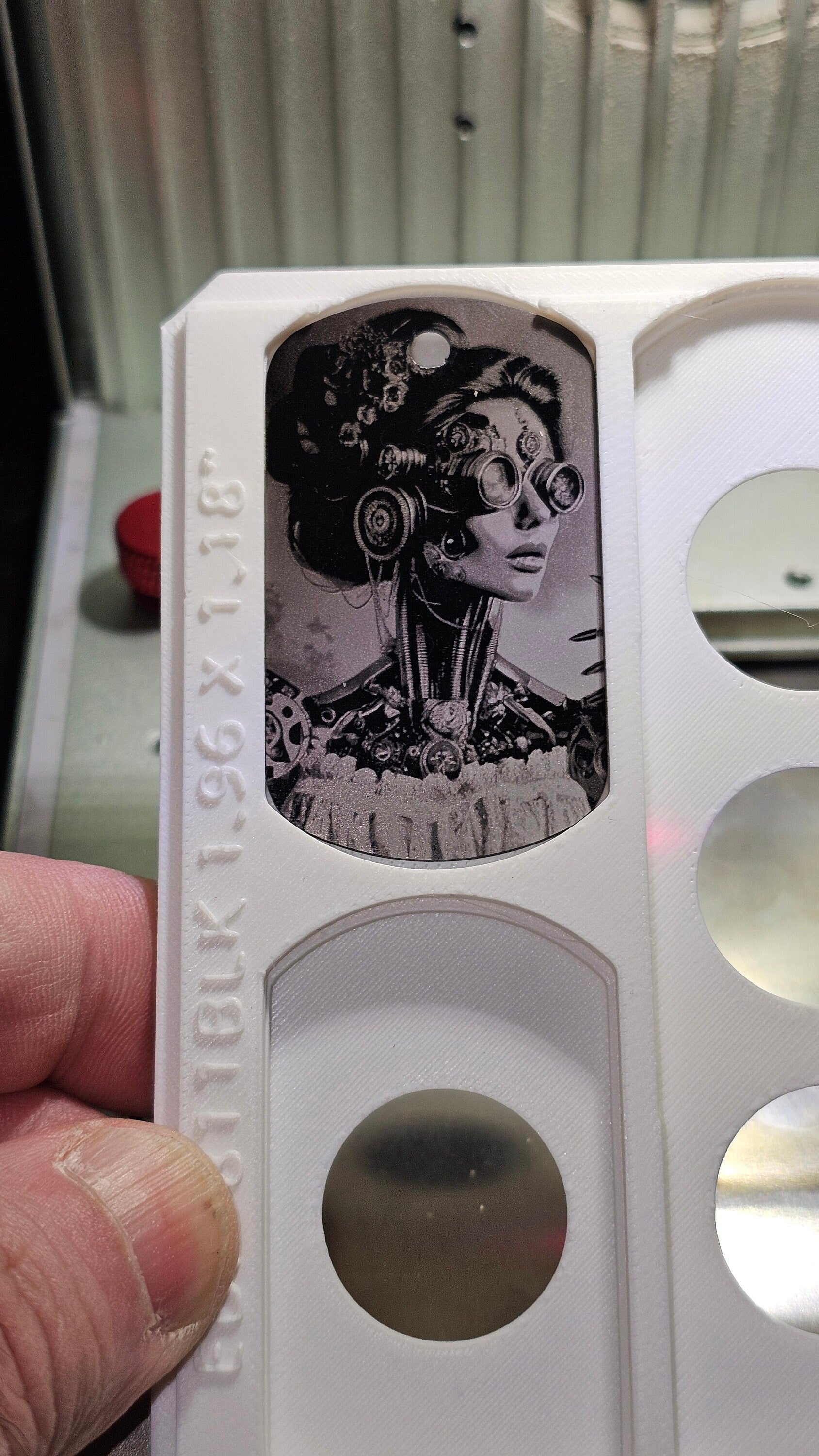 Black Dog Tag Laser Engravable xtool F1 Laser Jig