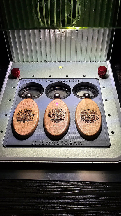 3 Oval Wood Key Chain Jig xTool F1 Laser Engraver