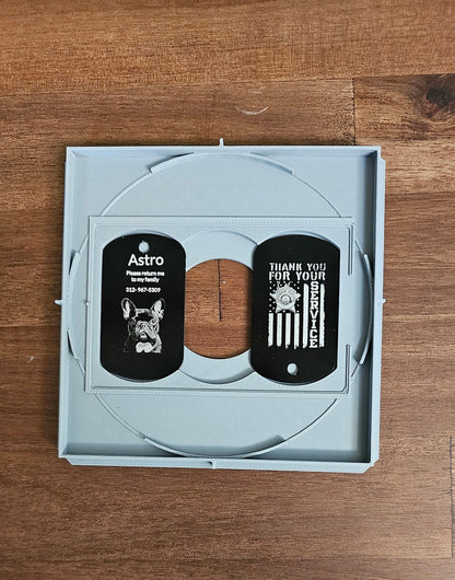 Multi Jig Square, Circle Coaster, Dog Tag and Card F1 Laser Engraver  Jig