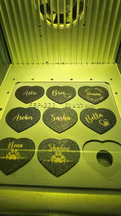 32mm x 27mm  Heart Tag Jig xTool F1 Laser Engraver